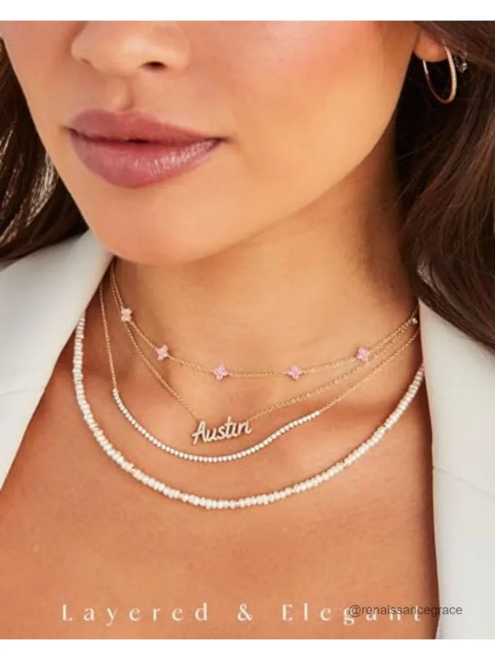 Gold Plated Birthstone Four Leaf Clover Pendant Necklace for Women Dainty Non